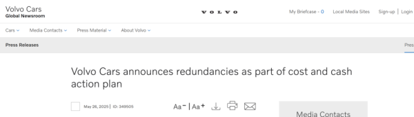 散户股票配资 靴子终于落地 汽车巨头沃尔沃宣布：裁员！